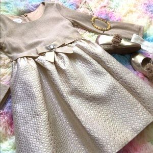 Toddler Gold long sleeve dress 3T